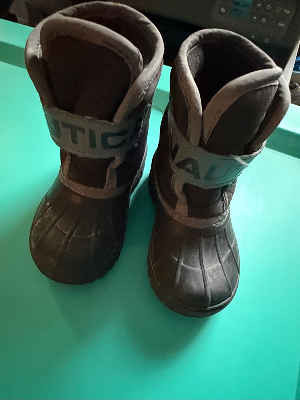 Nautica Kids Brown & Gray Waterproof Duck Boots